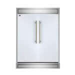 FORNO Maderno 60" 27.2 cu.ft. Convertible Refrigerator and Freezer with Modern Trim Kit in White with Antique Brass Handles, FFFFD1722-60MG-WHT - Image 2