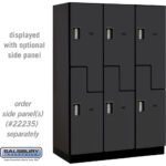 18" Wide Double Tier 'S' Style Designer Wood Locker - 3 Wide - 6 Feet High - 21" Deep by Salsbury - Image 4