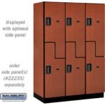 18" Wide Double Tier 'S' Style Designer Wood Locker - 3 Wide - 6 Feet High - 21" Deep by Salsbury - Image 12