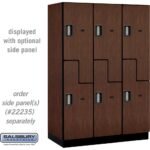 18" Wide Double Tier 'S' Style Designer Wood Locker - 3 Wide - 6 Feet High - 21" Deep by Salsbury - Image 24