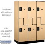 18" Wide Double Tier 'S' Style Designer Wood Locker - 3 Wide - 6 Feet High - 21" Deep by Salsbury - Image 27