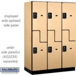 18" Wide Double Tier 'S' Style Designer Wood Locker - 3 Wide - 6 Feet High - 21" Deep by Salsbury - Image 28