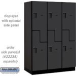 18" Wide Double Tier 'S' Style Designer Wood Locker - 3 Wide - 6 Feet High - 21" Deep by Salsbury