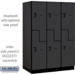 18" Wide Double Tier 'S' Style Designer Wood Locker - 3 Wide - 6 Feet High - 24" Deep by Salsbury