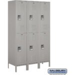 18" Wide Double Tier Standard Metal Locker - 3 Wide - 6 Feet High - 18" Deep by Salsbury - Image 3