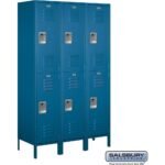 18" Wide Double Tier Standard Metal Locker - 3 Wide - 6 Feet High - 18" Deep by Salsbury