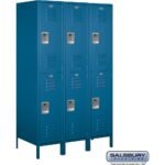 18" Wide Double Tier Standard Metal Locker - 3 Wide - 6 Feet High - 21" Deep by Salsbury - Image 2