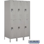 18" Wide Double Tier Standard Metal Locker - 3 Wide - 6 Feet High - 21" Deep by Salsbury - Image 4