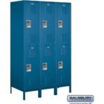 18" Wide Double Tier Standard Metal Locker - 3 Wide - 6 Feet High - 21" Deep by Salsbury