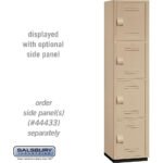 18" Wide Four Tier Heavy Duty Plastic Locker - 1 Wide - 6 Feet High - 18" Deep - Tan by Salsbury