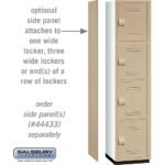 18" Wide Four Tier Heavy Duty Plastic Locker - 1 Wide - 6 Feet High - 18" Deep - Tan by Salsbury - Image 2