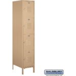 18" Wide Four Tier Standard Metal Locker - 1 Wide - 6 Feet High - 21" Deep by Salsbury - Image 5