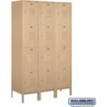 18" Wide Four Tier Standard Metal Locker - 3 Wide - 6 Feet High - 18" Deep by Salsbury - Image 6