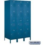 18" Wide Four Tier Standard Metal Locker - 3 Wide - 6 Feet High - 21" Deep by Salsbury - Image 2