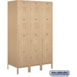 18" Wide Four Tier Standard Metal Locker - 3 Wide - 6 Feet High - 21" Deep by Salsbury - Image 6