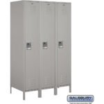18" Wide Single Tier Standard Metal Locker - 3 Wide - 6 Feet High - 21" Deep by Salsbury - Image 3