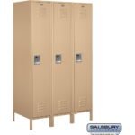 18" Wide Single Tier Standard Metal Locker - 3 Wide - 6 Feet High - 21" Deep by Salsbury - Image 6
