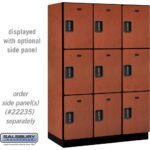 18" Wide Triple Tier Designer Wood Locker - 3 Wide - 6 Feet High - 21" Deep by Salsbury - Image 12