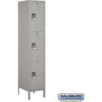 18" Wide Triple Tier Standard Metal Locker - 1 Wide - 6 Feet High - 18" Deep by Salsbury - Image 3