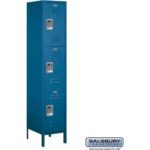 18" Wide Triple Tier Standard Metal Locker - 1 Wide - 6 Feet High - 18" Deep by Salsbury