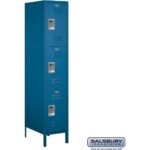 18" Wide Triple Tier Standard Metal Locker - 1 Wide - 6 Feet High - 21" Deep by Salsbury