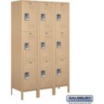 18" Wide Triple Tier Standard Metal Locker - 3 Wide - 6 Feet High - 18" Deep by Salsbury - Image 6
