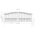 18'x6' Steel Dual Swing Driveway Gate - LONDON Style - Image 2