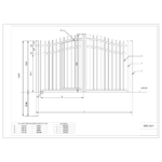 16'x7' Steel Dual Swing Driveway Gate with Built-In Pedestrian Door - Image 2
