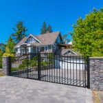 16'x7' Steel Dual Swing Driveway Gate with Built-In Pedestrian Door - Image 5