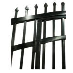 16'x7' Steel Dual Swing Driveway Gate with Built-In Pedestrian Door - Image 10
