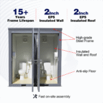 2 Private Toilet Stalls Portable Restroom - Image 5