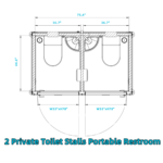 2 Private Toilet Stalls Portable Restroom - Image 10