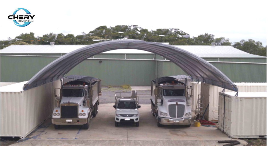 Gold Mountain Shipping Container Canopy Shelter 40'x40'