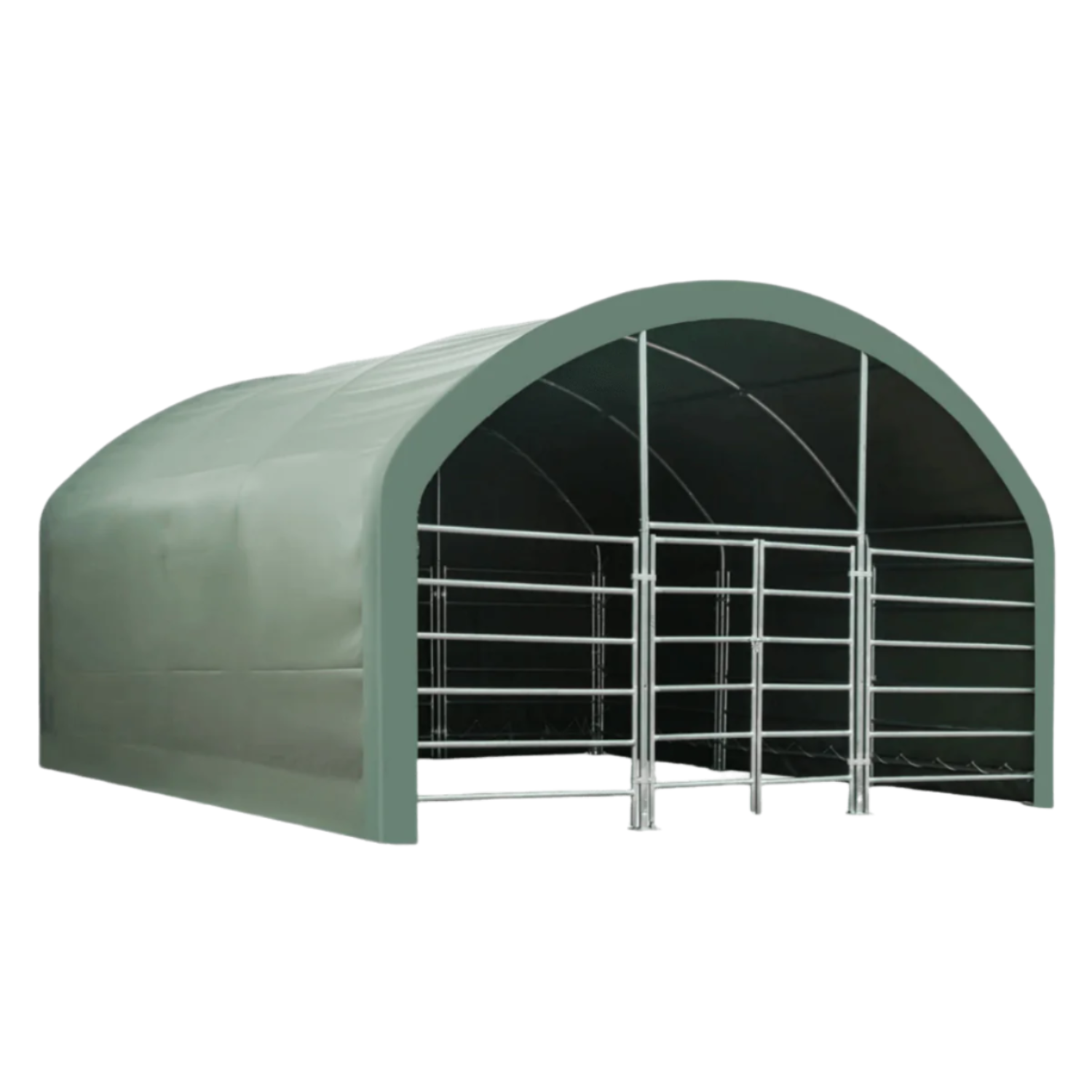 20ft-20ft-Livestock-Corral-Shelter_1 20' x 20' Livestock Corral Shelter with front door - Image 1