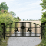 20ft Wrought Steel Garden Driveway Gate with Post - Image 13