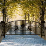 20ft Wrought Steel Garden Driveway Gate with Post - Image 14