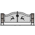 20ft Wrought Steel Garden Driveway Gate with Post - Image 2