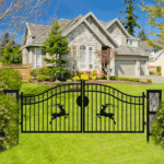 20ft Wrought Steel Garden Driveway Gate with Post - Image 9