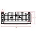 20ft Wrought Steel Garden Driveway Gate with Post - Image 4