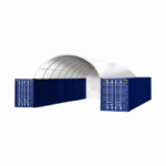 20x40 ft Container Shelter with Closed Back Panel