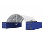 30'x40'x10' Double Truss Shipping Container Shelter - Image 2