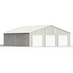 35' x 40' Three Car Garage Shed with Side Entry Door & Windows - Image 3