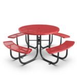 46" Round Picnic Table With Umbrella Hole