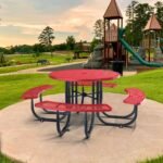 46" Round Picnic Table With Umbrella Hole - Image 7
