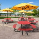 46" Round Picnic Tables With Umbrella Hole - Image 18