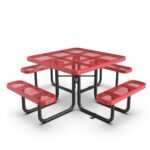 46" Square Picnic Table With Umbrella Hole - Image 3