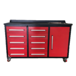 5.5ft Heavy Duty Mobile Workbench with Cabinet & 10 Drawers