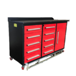 5.5ft Heavy Duty Mobile Workbench with Cabinet & 10 Drawers - Image 3