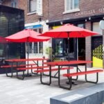 6 ft Metal Picnic Tables for Outdoors, Rectangle Coated Steel Patio Furniture Set - Image 16