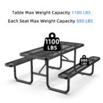 6 ft Metal Picnic Tables for Outdoors - Image 7